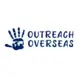 Outreach Overseas Logo with hand and worldmap inside the palm. 
