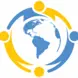 ogo with four stylized human figures in blue and yellow forming a circular shape around the silhouette of the world with Argentina in the center.