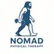 Nomad Physical Therapy logo with a caveman carrying a dumbbell