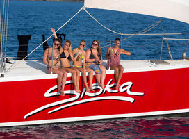 group on sailboat