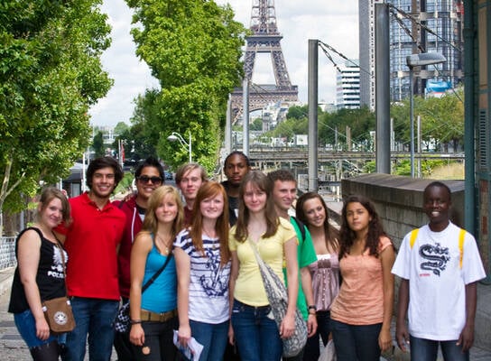 students posing in a group