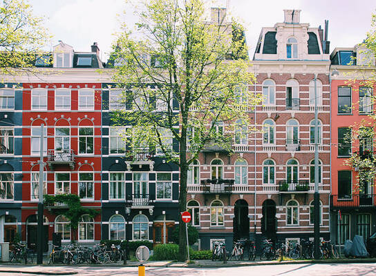 Colorful buildings in Amsterdam 