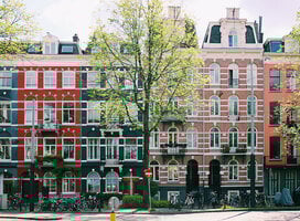 Colorful buildings in Amsterdam 