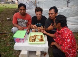 Working with the local farmers to help with their training