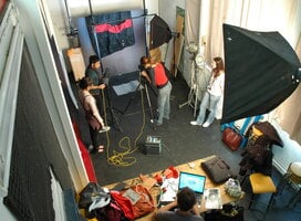 Students in the photo lab