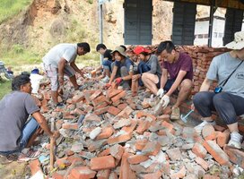 This is group project we remove bricks after the earthquake in Nepal and we reconstruct the school rooms in Nepal 