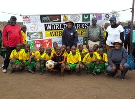 Mupinga Primary school, boys champion at the Great Limpopo Transfrontier Park Cultural Fair Conservation Tournament.