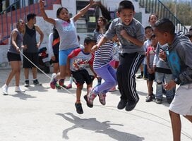 students jumping rope