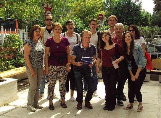 Our students in the garden of our school in Athens