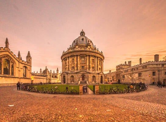 View from the top of St. Mary's church of the Radcliffe Camera, part of the Bodleian Library