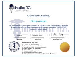 International Accreditation Certificate