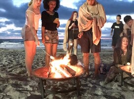 Students at campfire