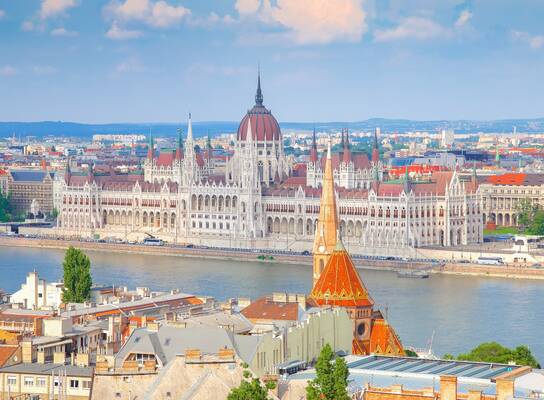 Aerial view of Budapest