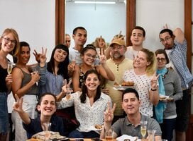 Students and teachers at Academia Buenos Aires Spanish school