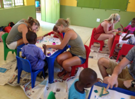 Interns at a special needs school in Namibia.