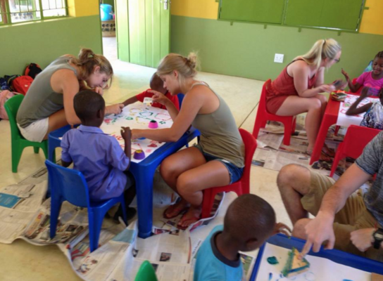 Interns at a special needs school in Namibia.