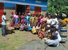 REDU- women receiving some reusable sanitary pads after the training