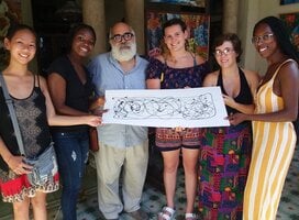 Summer 2019 students with local artist