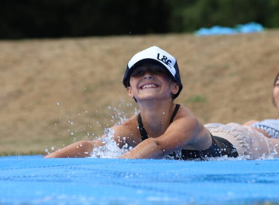 The famous waterslide at L&E World Camp UK