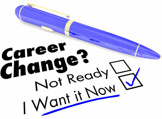 Career Change question with 2 boxes to choose from. Not Ready or I want it now! The second option is underlined. 