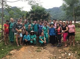 Vietnam team with host family