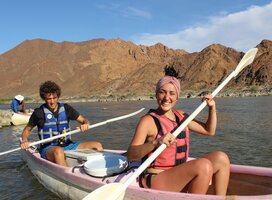 Students canoeing