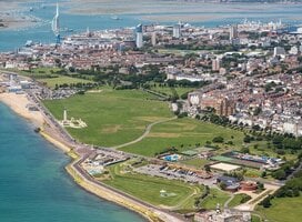 aerial photograph of Southsea Common and Southsea Beach