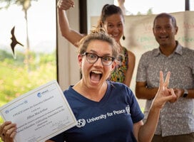 Receiving UPEACE Diploma