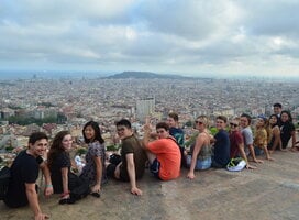 Students overlooking Barcelona