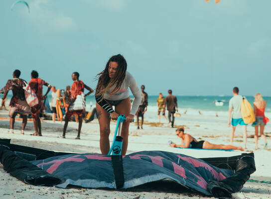 getting ready on Paje beach!