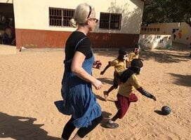 playing and running with the kids
