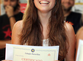 Our student on the last daym of school when we give them their final certificate and report