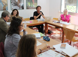 Lessons in a modern and fully equipped classroom
