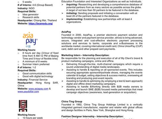 Virtual International Program Examples!