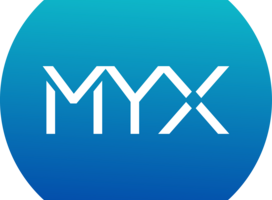 MYX logo in vibrant hues of blue