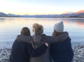 Gap Year participants sharing sunset view in NZ