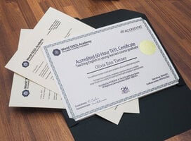 TEYL hard copy certificate with grades transcript