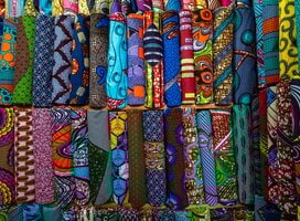 a variety of colorful fabrics