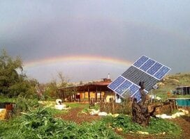 A rainbow over the farm