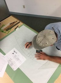 Student working on 2D drafting
