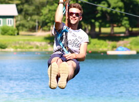 Flying into camp