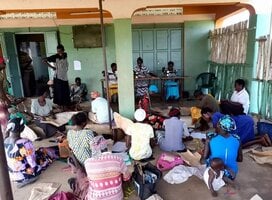 Women and girls in Sewing / Tailoring lessons