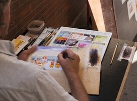 Onsite drawing and watercolor