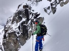 view of skier on mountain