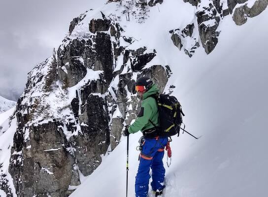 view of skier on mountain