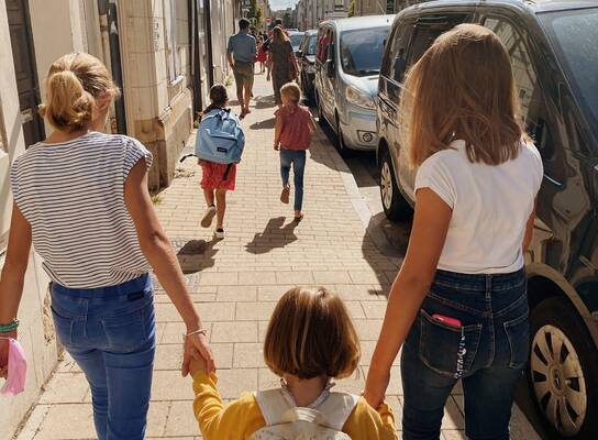 Exploring town with your host family