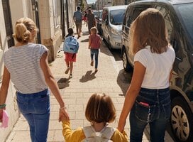 Exploring town with your host family