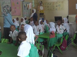 Nursery students in class