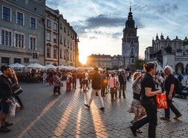 People in Krakow's town centre