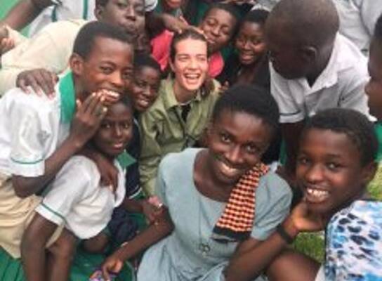 Olivia our volunteer from Holland having a wonderful moment with our Students